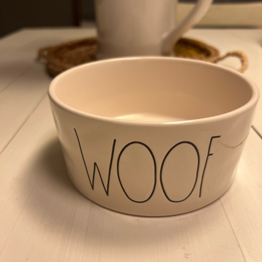 Rae Dunn WOOF dog bowl